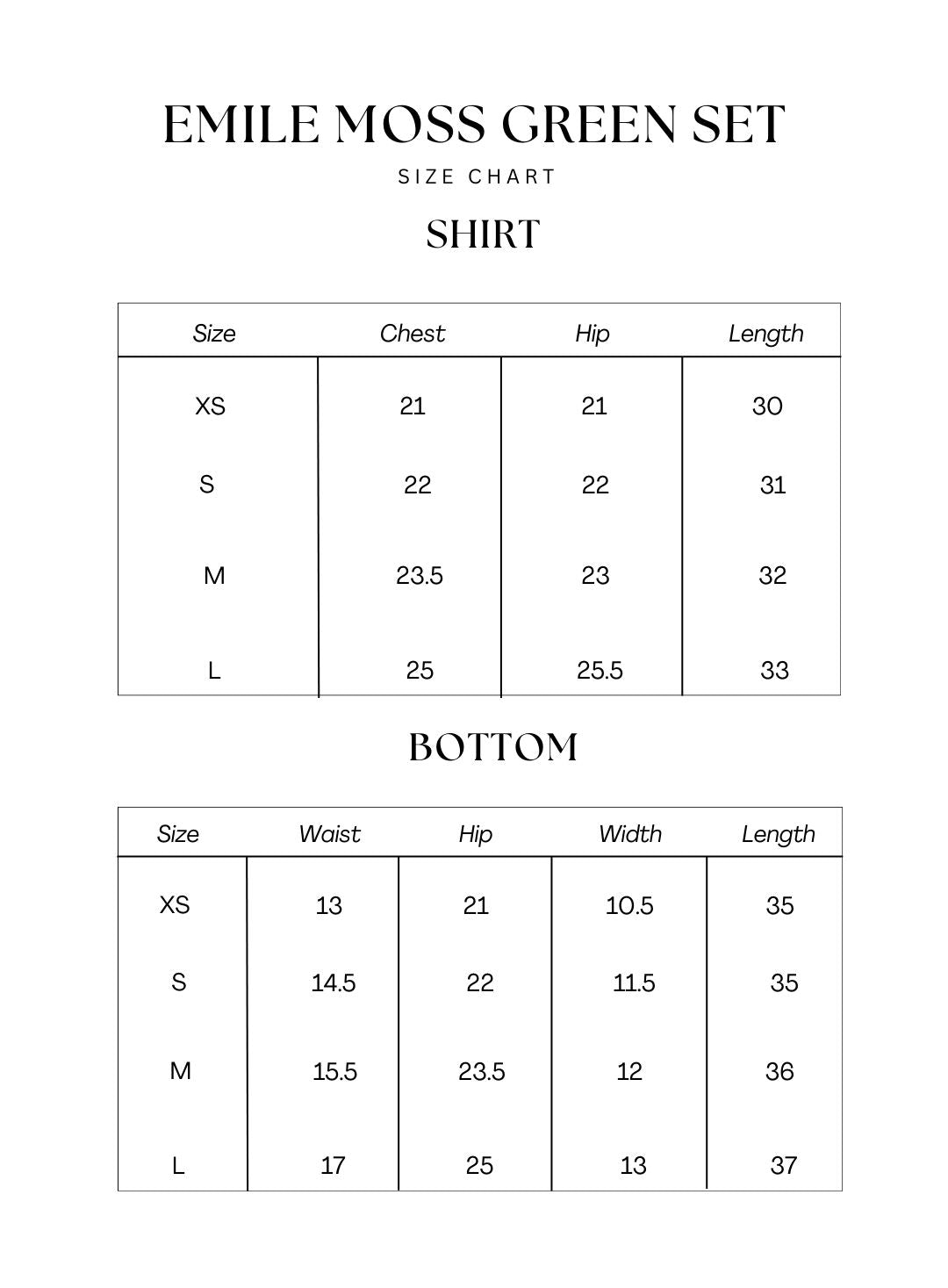 Emile Moss Green Set