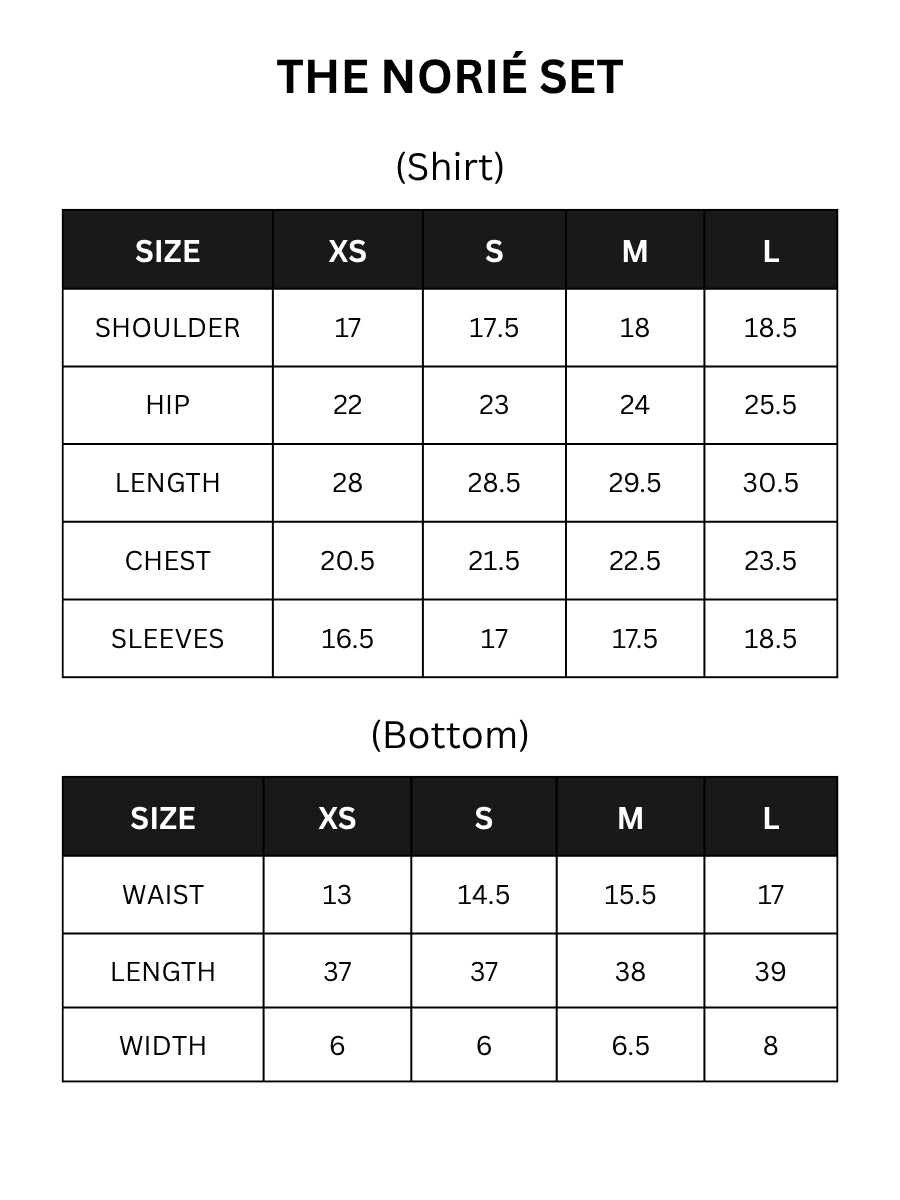 Size chart