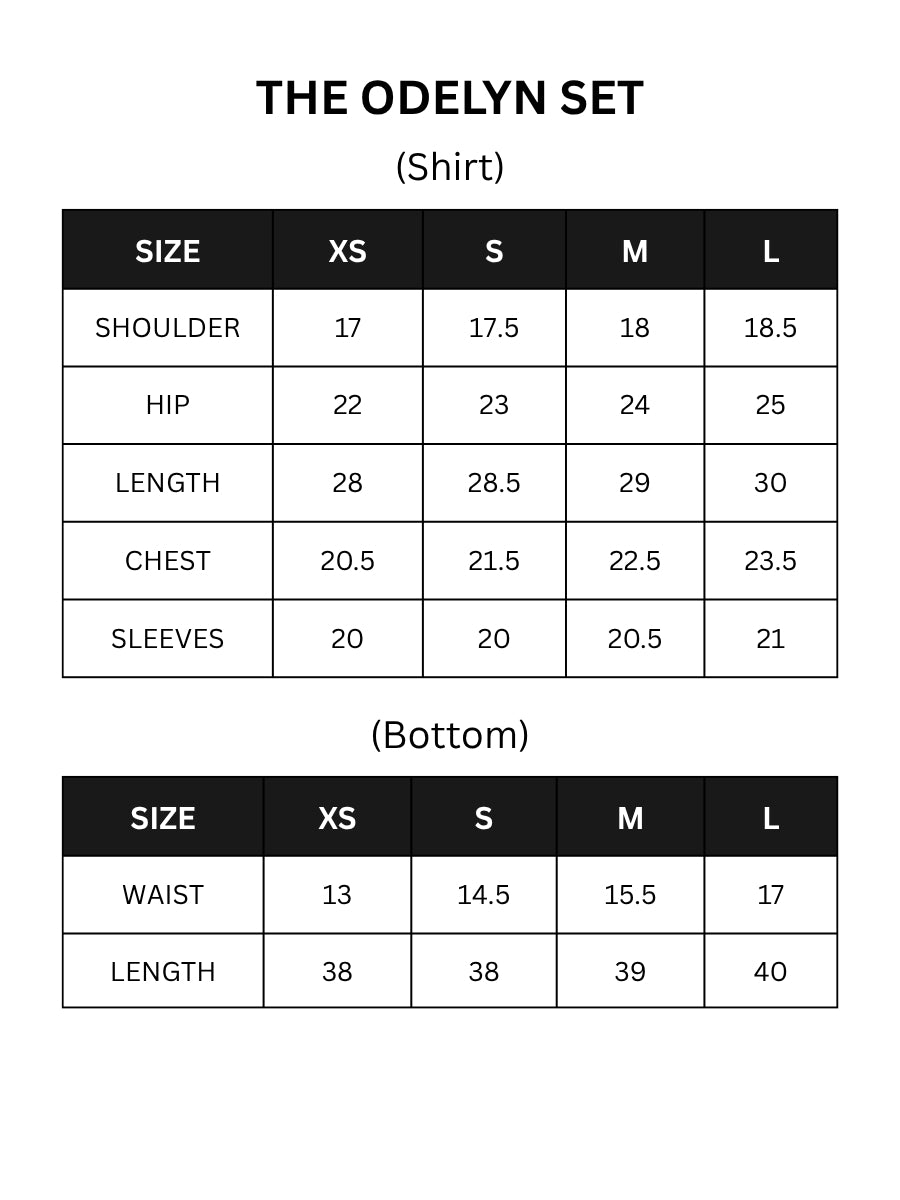 Size chart